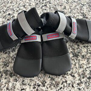 Set of 4 Bark Brite Dog Shoes with Rubber Soles Black Size XL